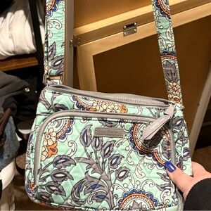Vera Bradley Paisley Crossbody Bag - Mint and Gray